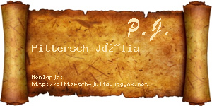 Pittersch Júlia névjegykártya